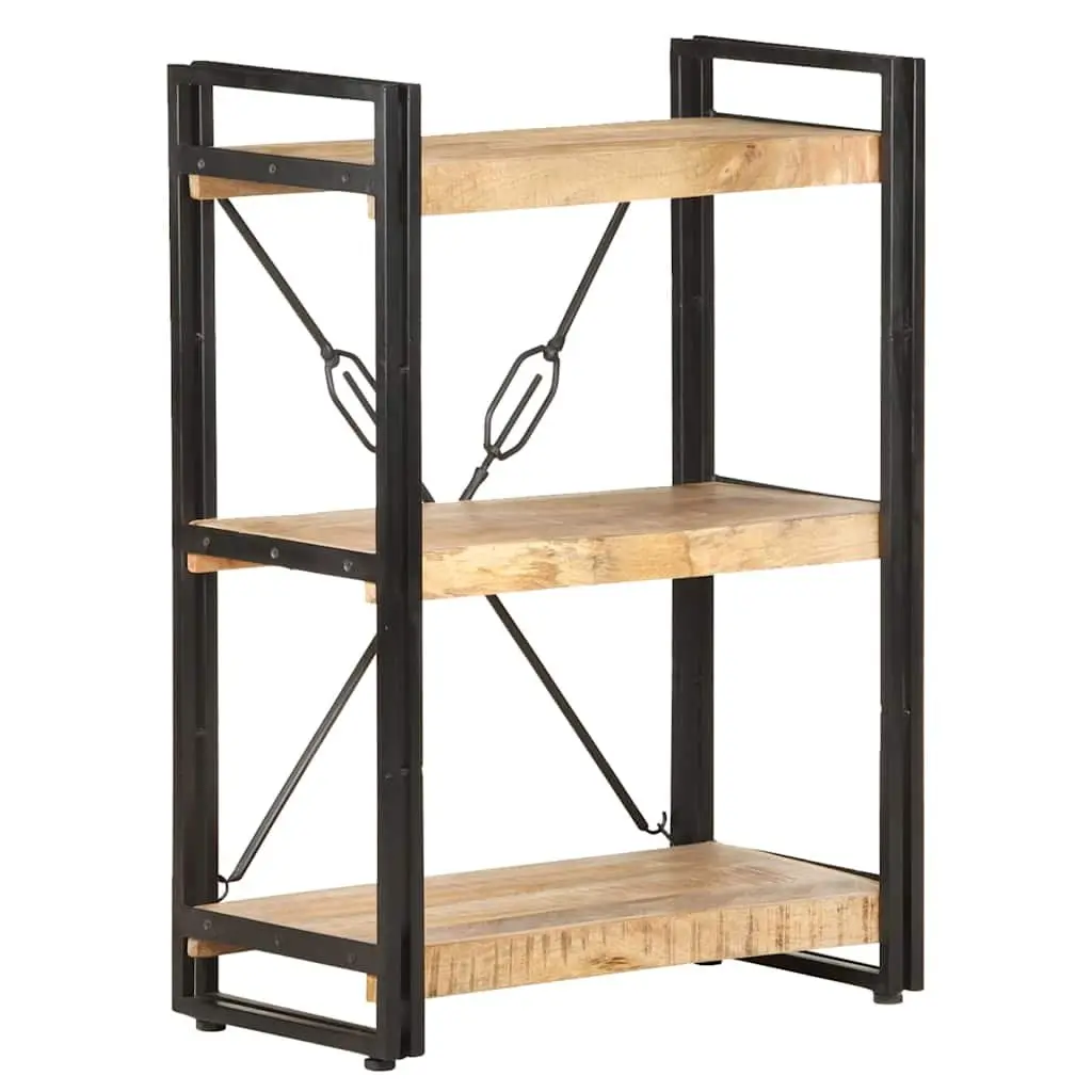 3-Tier Bookcase with Solid Mango Wood Shelves