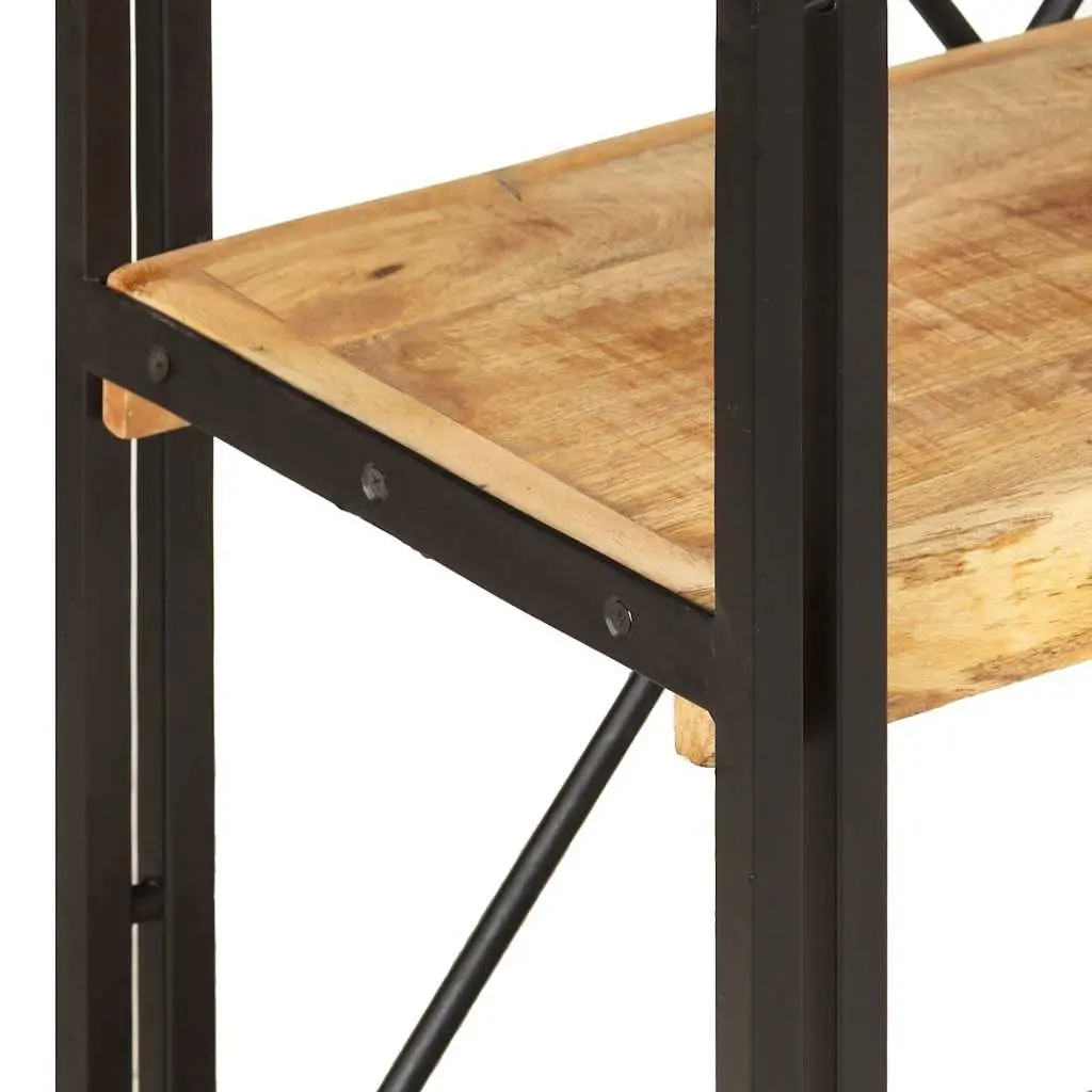 3-Tier Bookcase with Solid Mango Wood Shelves
