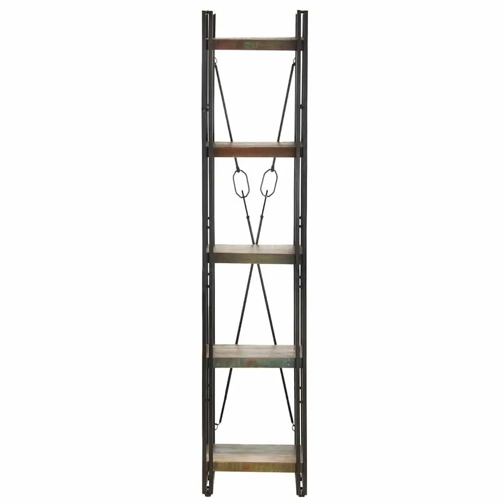 5-Tier Bookcase with Solid Reclaimed Wood