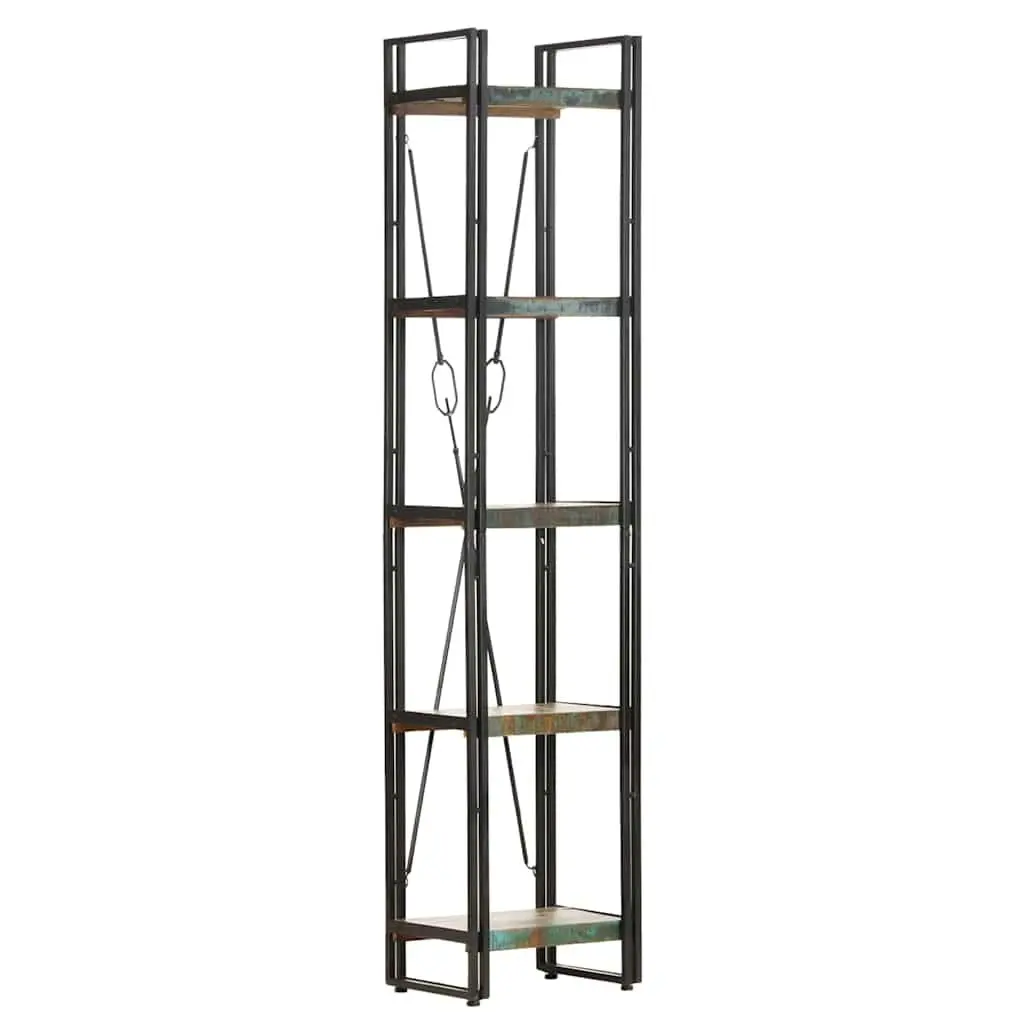 5-Tier Bookcase with Solid Reclaimed Wood