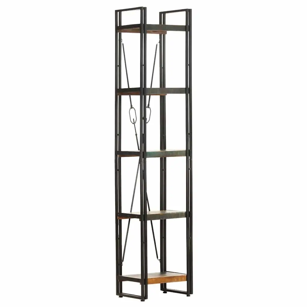 5-Tier Bookcase with Solid Reclaimed Wood