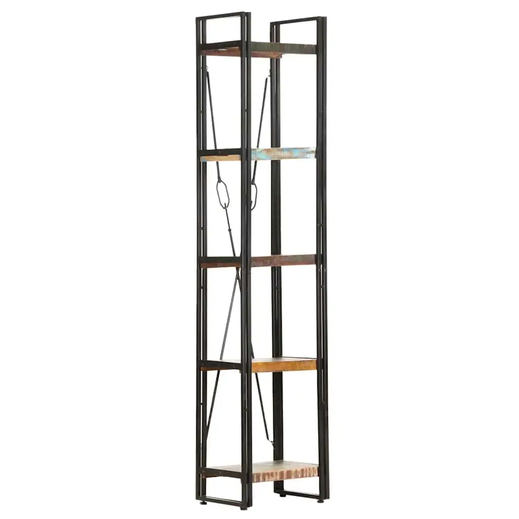 5-Tier Bookcase with Solid Reclaimed Wood