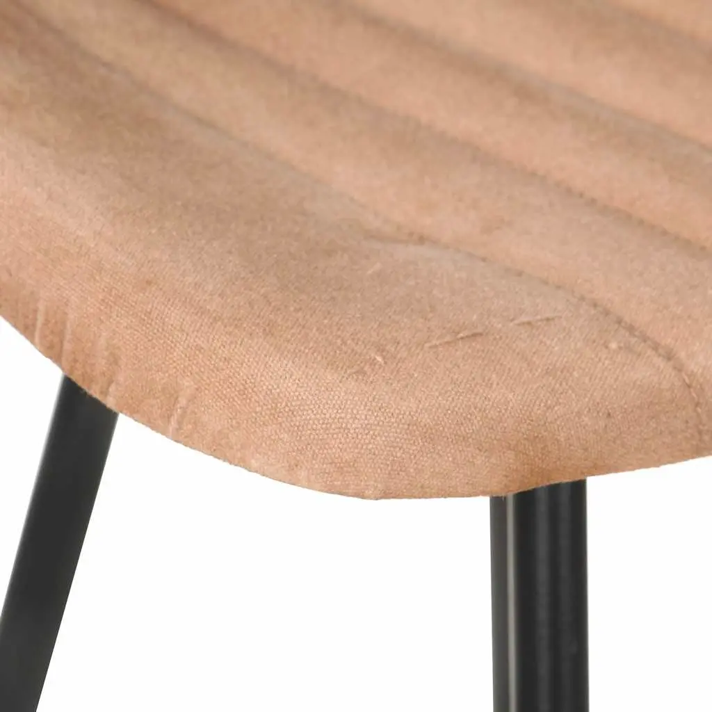Bar Stools Real Goat Leather Seat Powder-Coated Iron Frame 4 Piece Brown Industrial Style