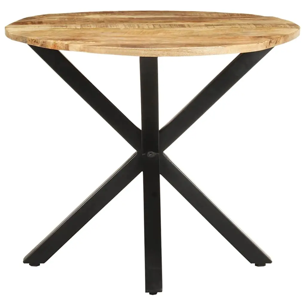 End Table Solid Mango Wood 68x68x56 cm Brown Powder-Coated Iron Legs Industrial Style