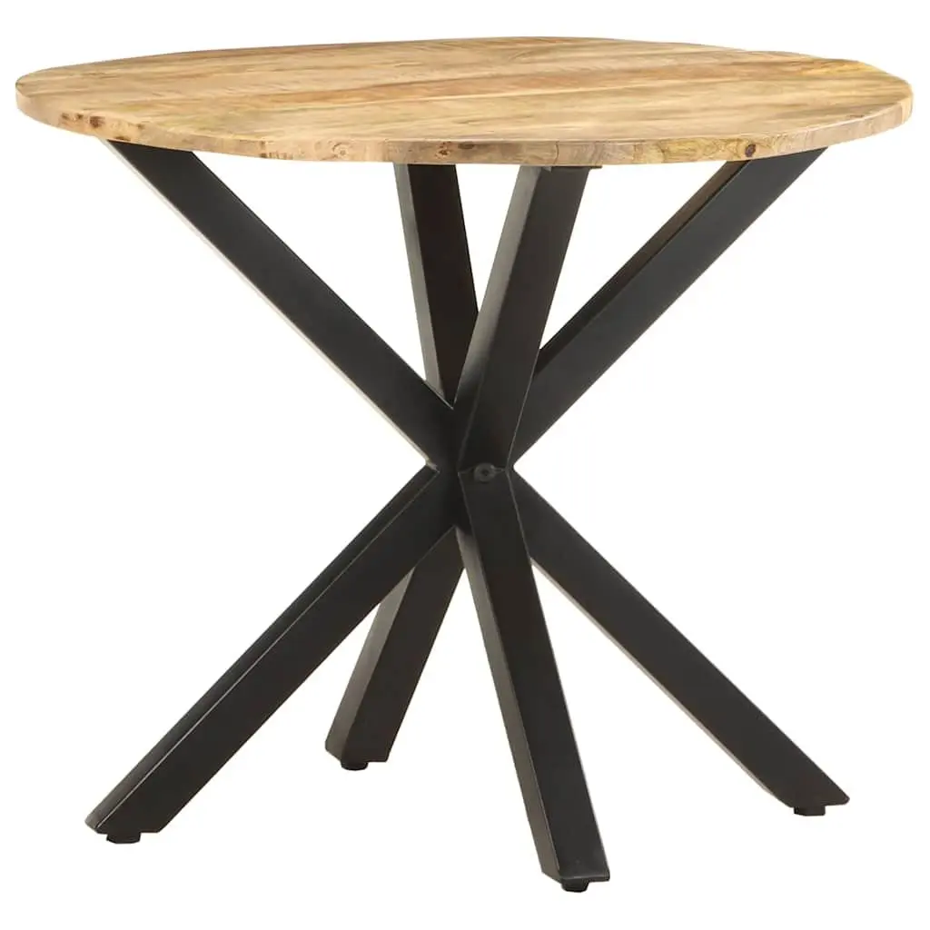 End Table Solid Mango Wood 68x68x56 cm Brown Powder-Coated Iron Legs Industrial Style