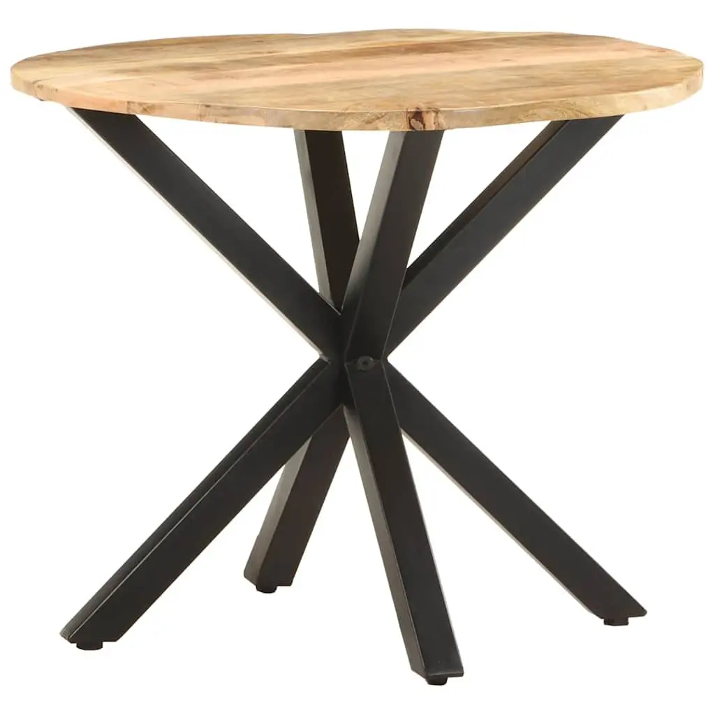End Table Solid Mango Wood 68x68x56 cm Brown Powder-Coated Iron Legs Industrial Style