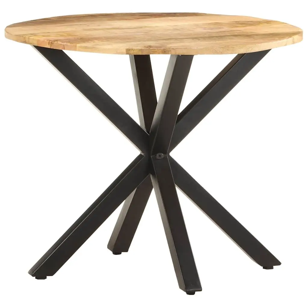 End Table Solid Mango Wood 68x68x56 cm Brown Powder-Coated Iron Legs Industrial Style