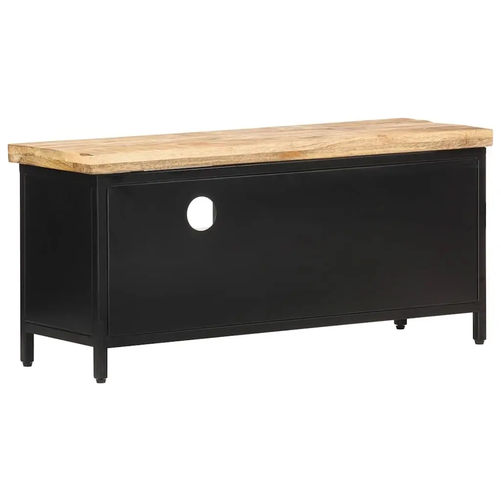 Industrial-Style TV Cabinet in Solid Rough Mango Wood