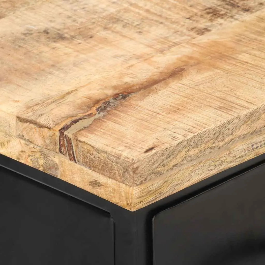 Industrial-Style TV Cabinet in Solid Rough Mango Wood