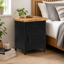 Solid Wood Bedside Cabinet 40x30x52cm with Drawer
