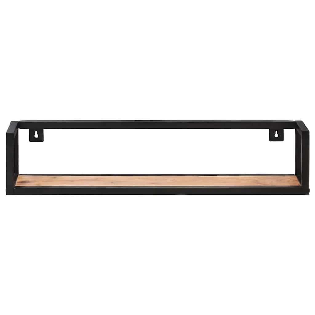 Industrial Style Solid Wood Floating Shelf Set of 2
