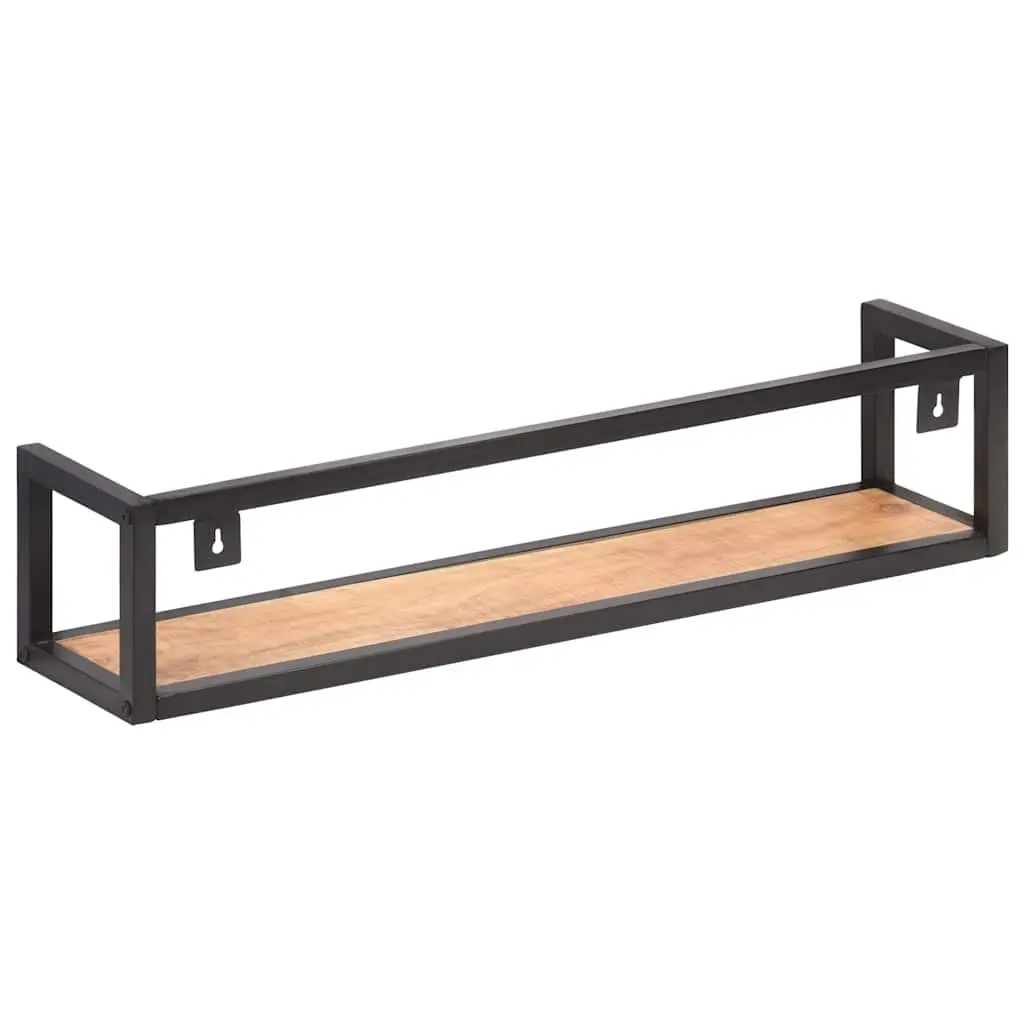 Industrial Style Solid Wood Floating Shelf Set of 2