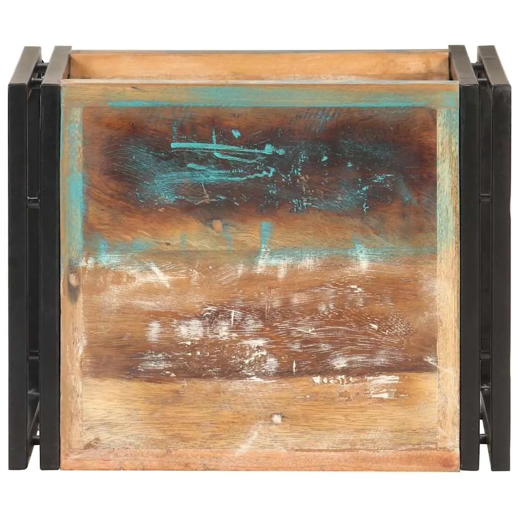 Solid Reclaimed Wood End Table with Storage Shelf