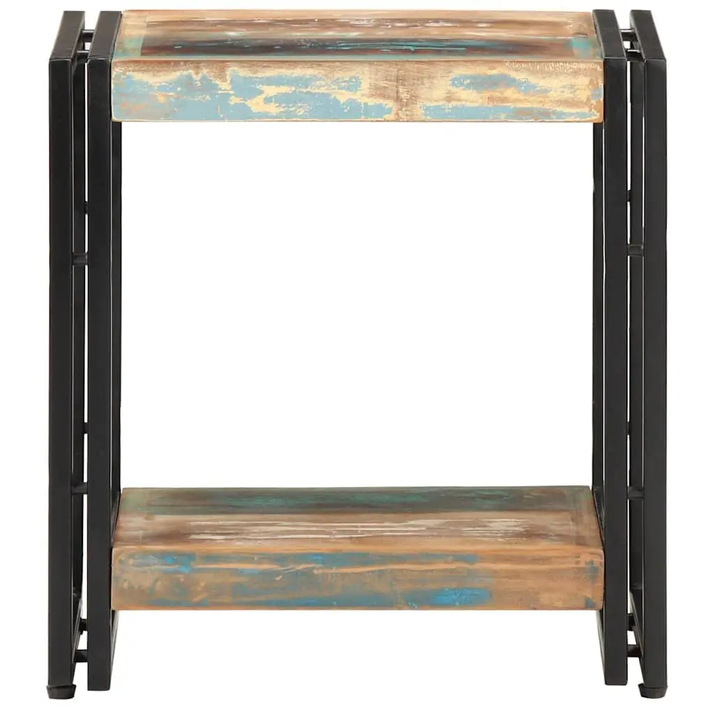Solid Reclaimed Wood End Table with Storage Shelf