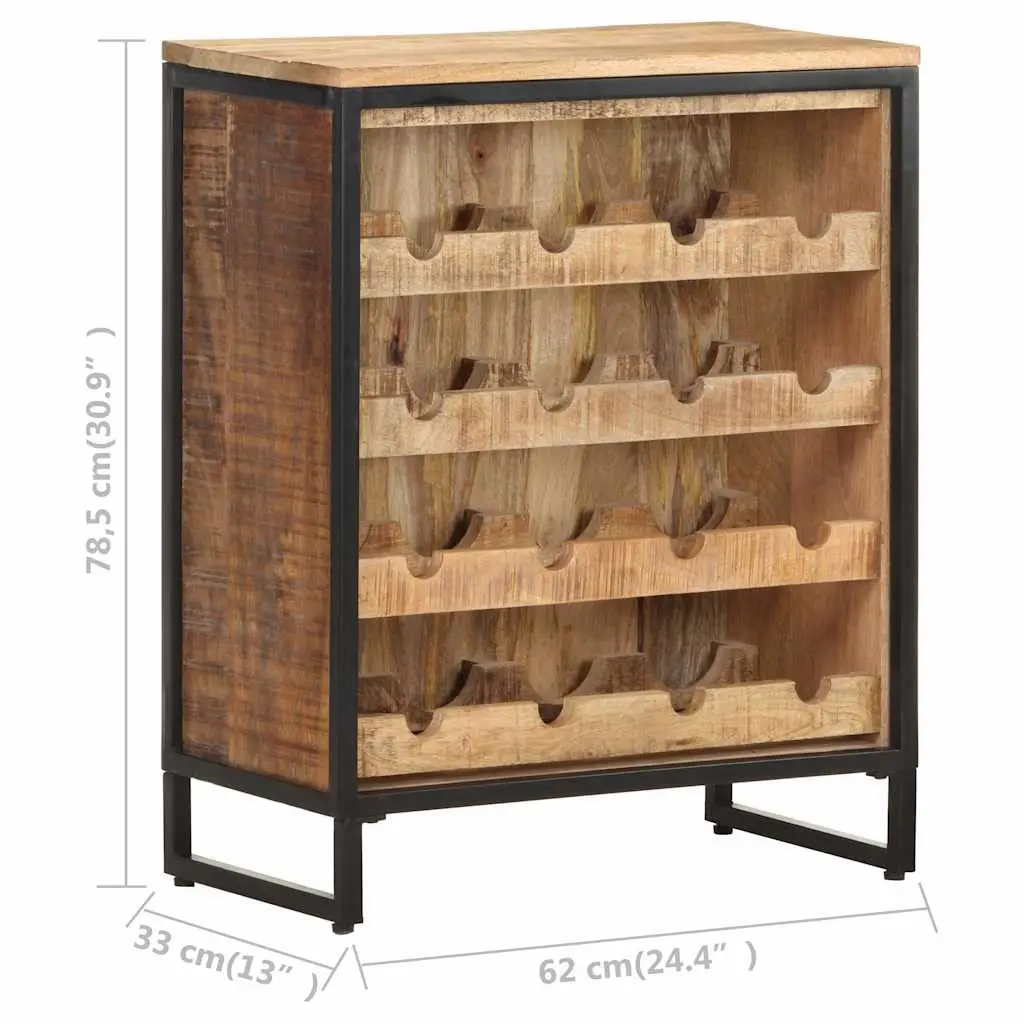 Wine Cabinet Mango Wood 62x33x78.5 cm Brown