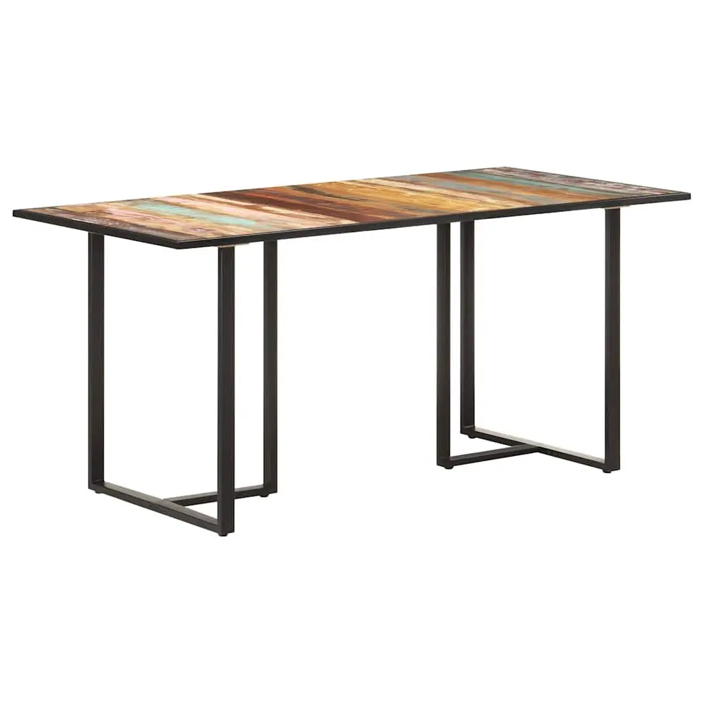 Industrial Brown Dining Table 160 cm Solid Reclaimed Wood