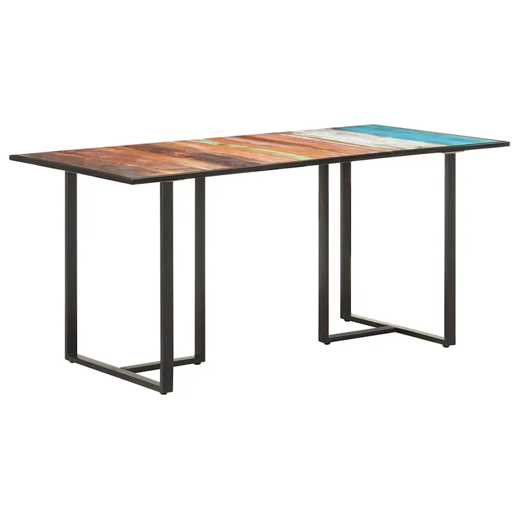 Industrial Brown Dining Table 160 cm Solid Reclaimed Wood