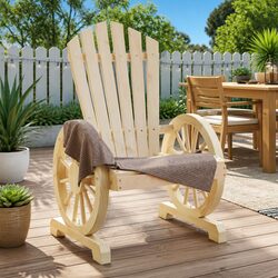 4-Piece Outdoor Adirondack Chair Set in Brown