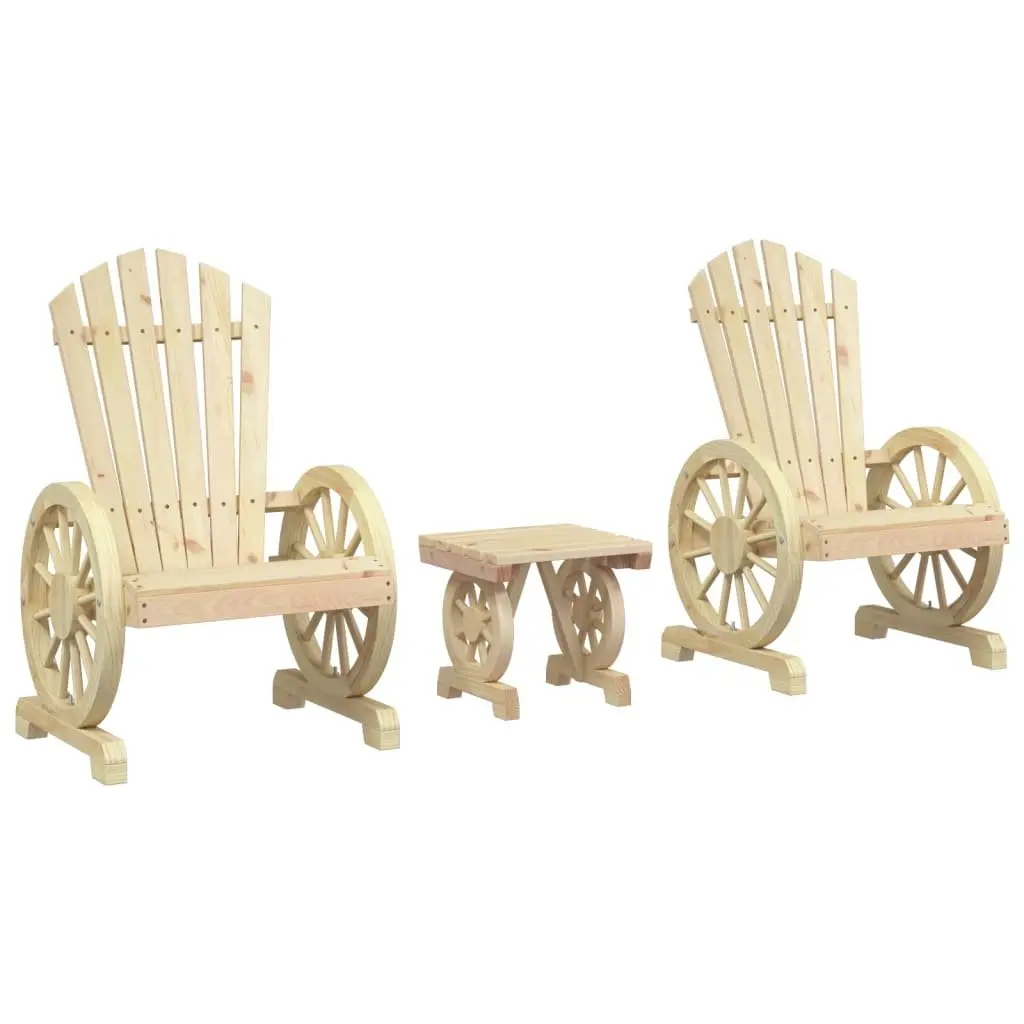 Adirondack 3-Piece Garden Lounge Set with Coffee Table