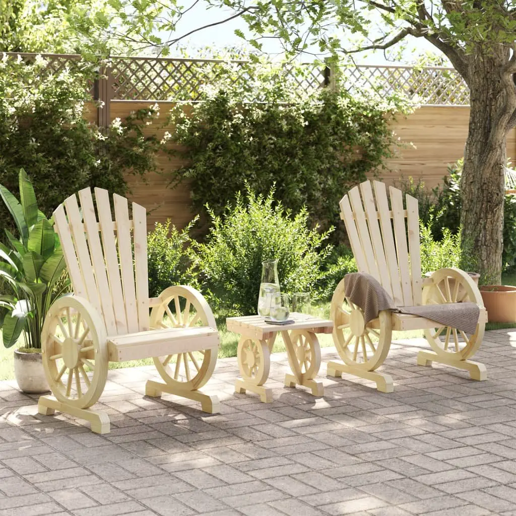 Adirondack 3-Piece Garden Lounge Set with Coffee Table