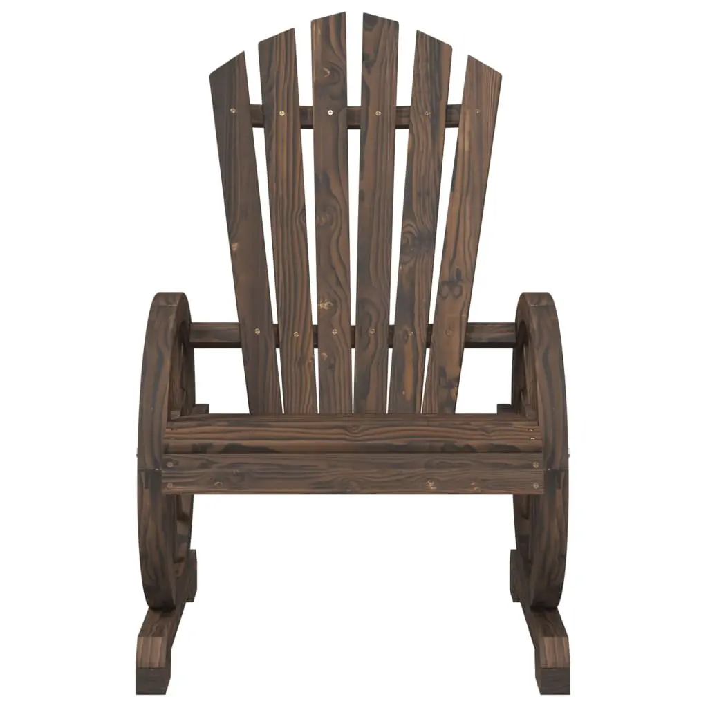3 Piece Garden Lounge Set Solid Fir Wood Adirondack Chairs Coffee Table Brown