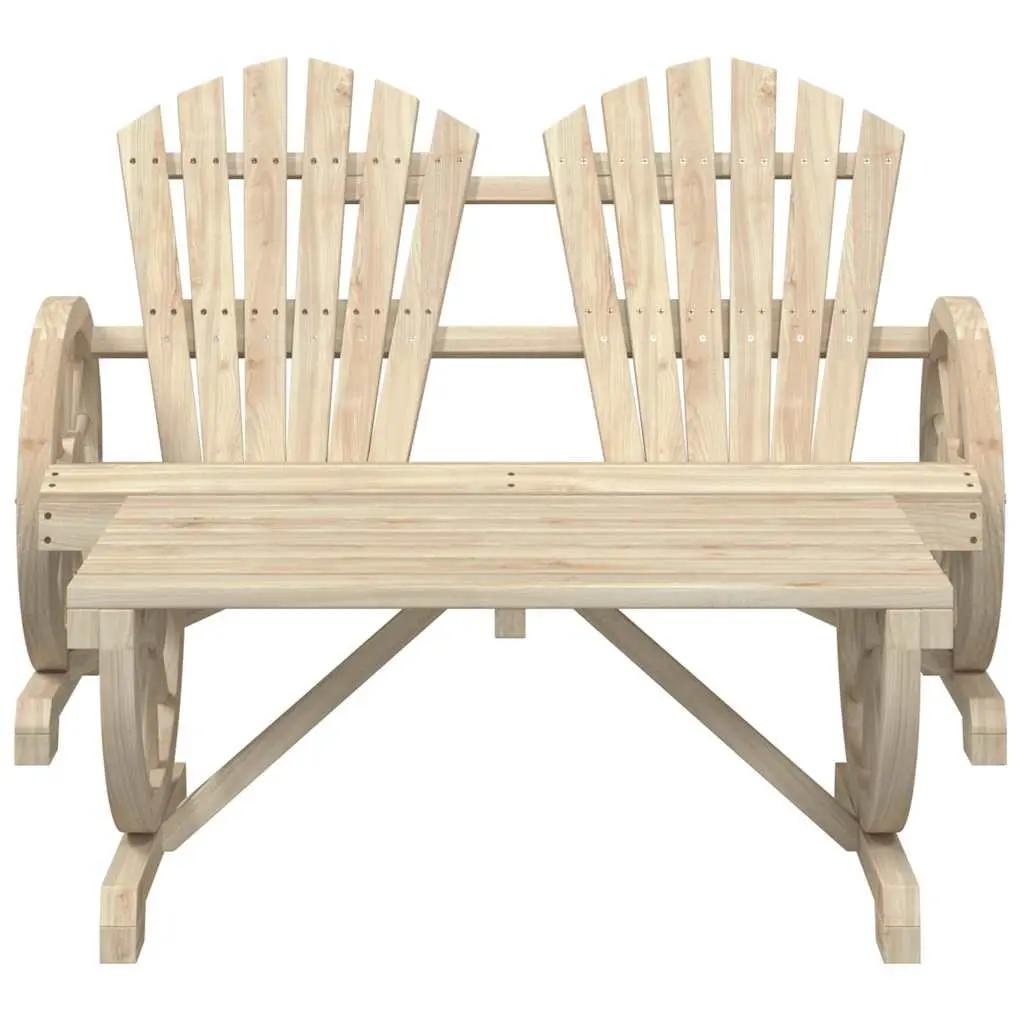 4 Piece Outdoor Lounge Set Brown Adirondack Style Solid Fir Wood