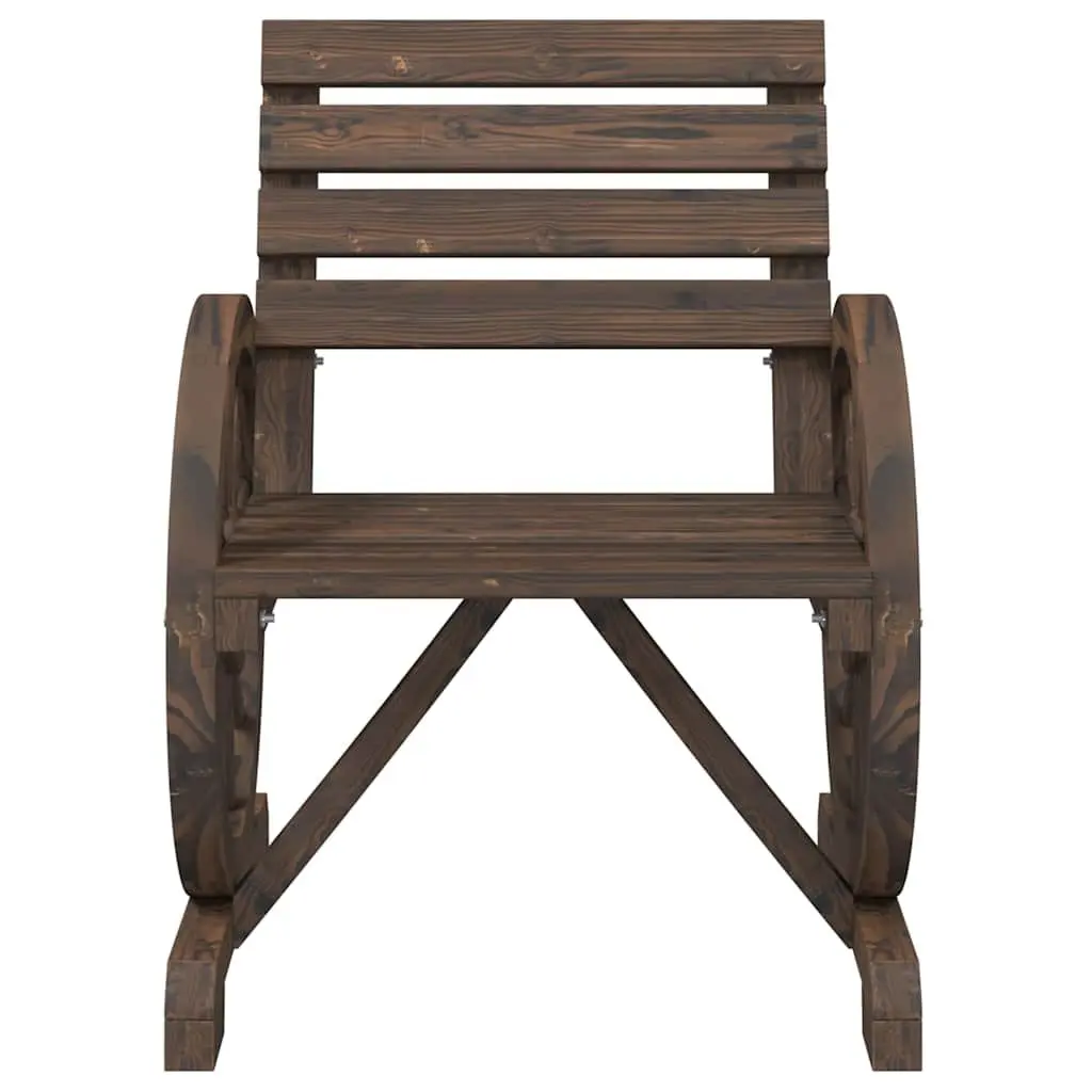 4 Piece Patio Seating Chairs Solid Fir Wood Brown Outdoor Garden Furniture with Armrests