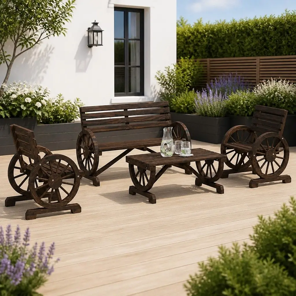 4 Piece Adirondack Garden Lounge Set