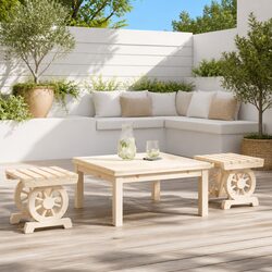 Durable Solid Wood Garden Footstools – 2 Pack