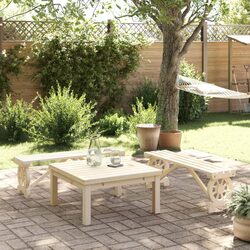 Solid Wood Fir Garden Bench for Outdoor Spaces - 2 Pack