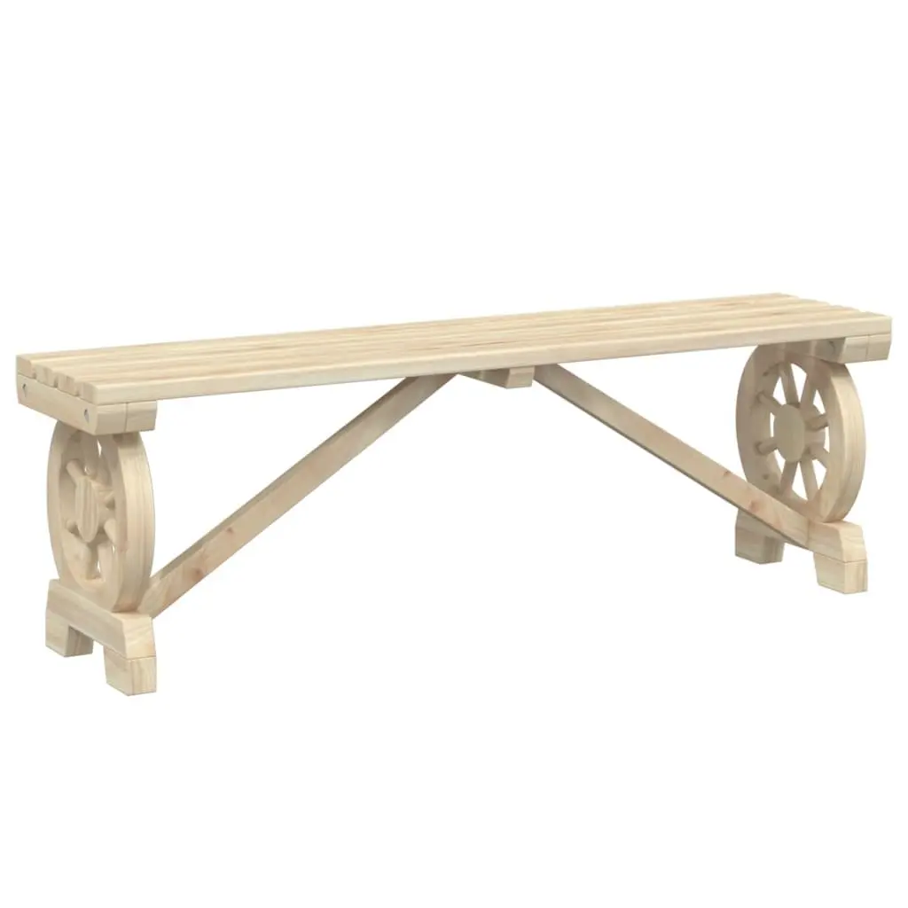 Outdoor Garden Bench Solid Wood Fir Brown Patio Seating Furniture 2 Pack