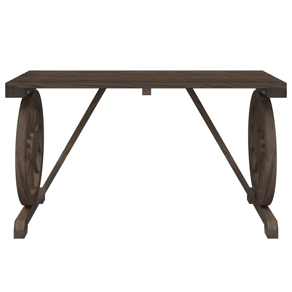Garden Dining Set Solid Fir Wood 5 Piece Brown