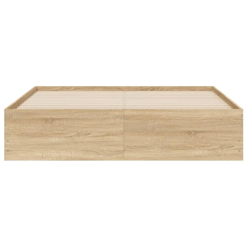 Engineered Wood Bed Frame with Drawers and Slatted Base