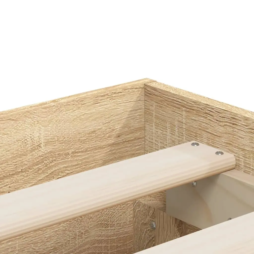 Engineered Wood Bed Frame with Drawers and Slatted Base