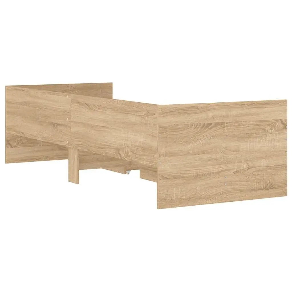Brown Bed Frame with Storage Drawers 90x190cm