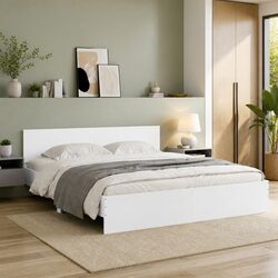 Superior White King Bed Frame 183x203 cm with Headboard