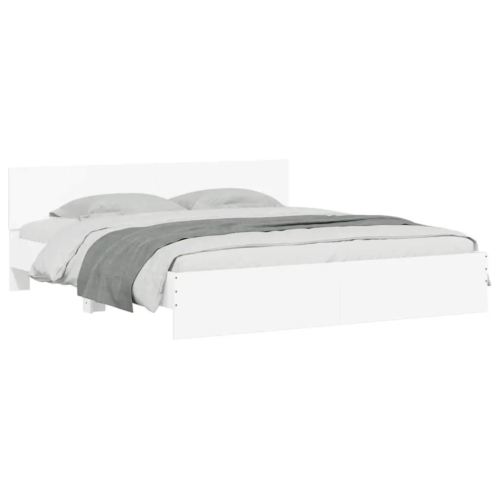 White King Bed Frame 183x203 cm with Headboard