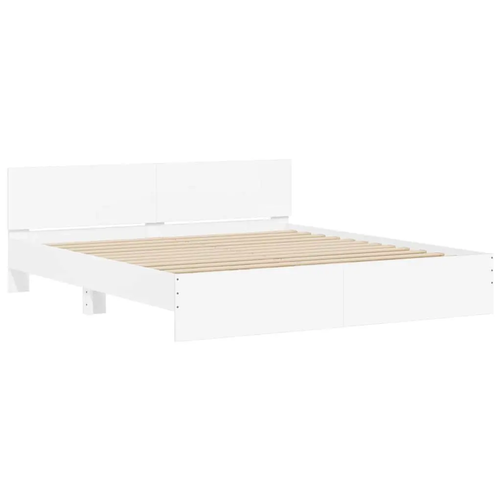 White King Bed Frame 183x203 cm with Headboard