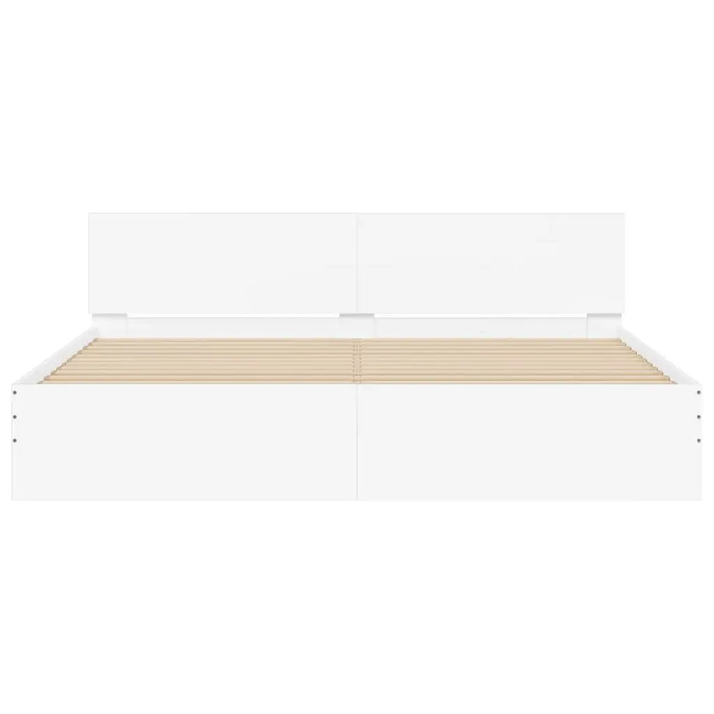 White King Bed Frame 183x203 cm with Headboard
