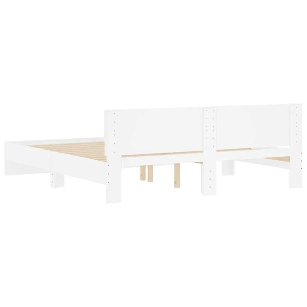 White King Bed Frame 183x203 cm with Headboard