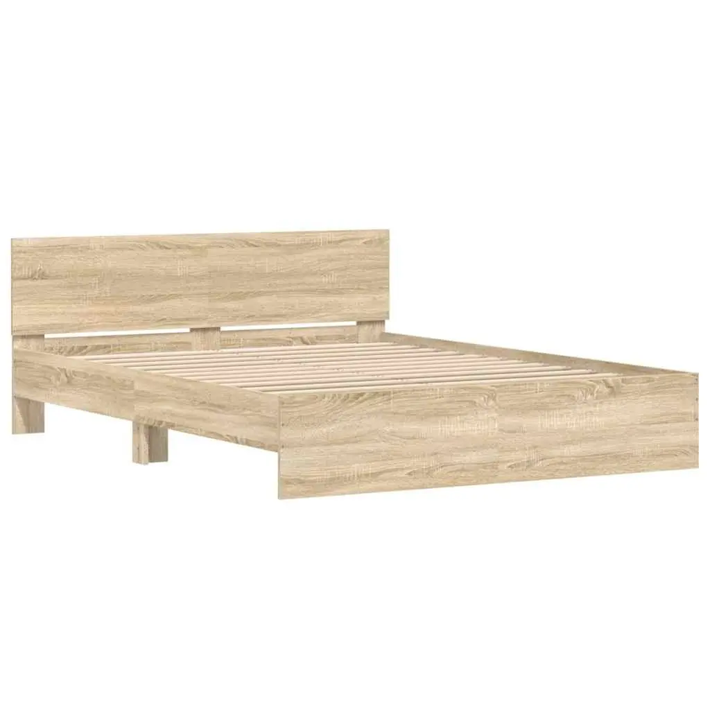 Sonoma Oak Bed Frame 150x200 cm with Slatted Base