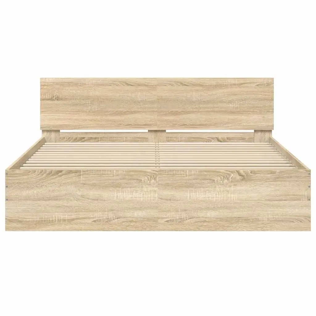 Sonoma Oak Bed Frame 150x200 cm with Slatted Base