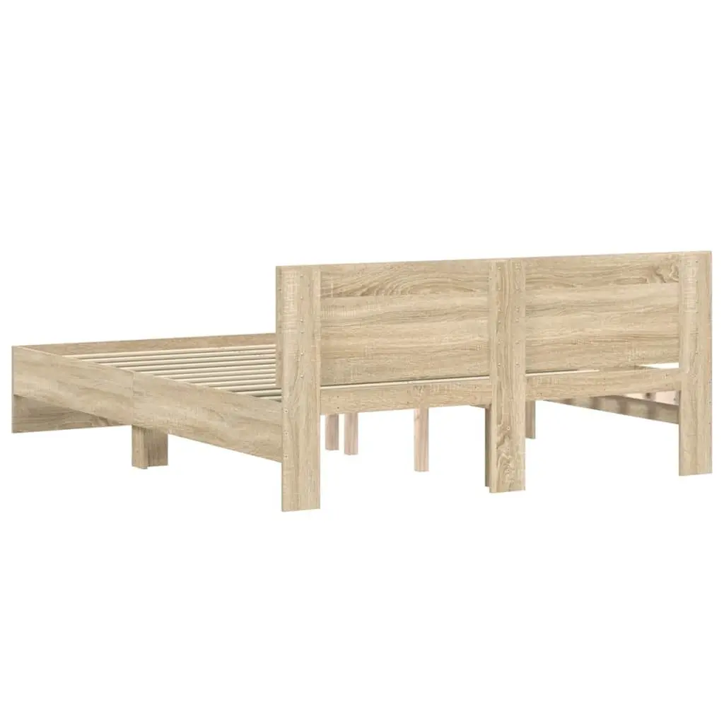 Sonoma Oak Bed Frame 150x200 cm with Slatted Base