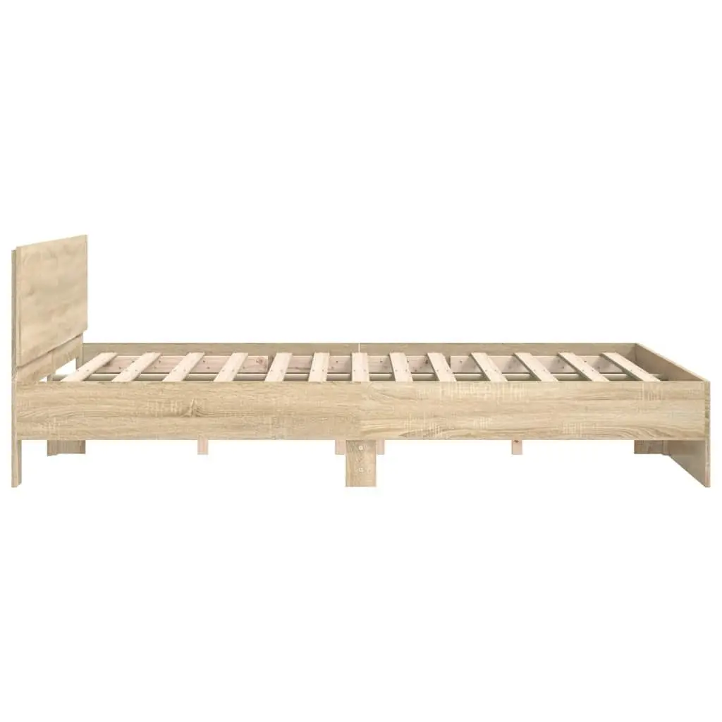 Sonoma Oak Bed Frame 150x200 cm with Slatted Base