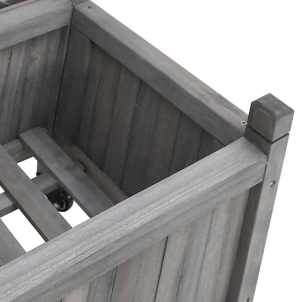 Wooden Garden Planter with Trellis and Wheels