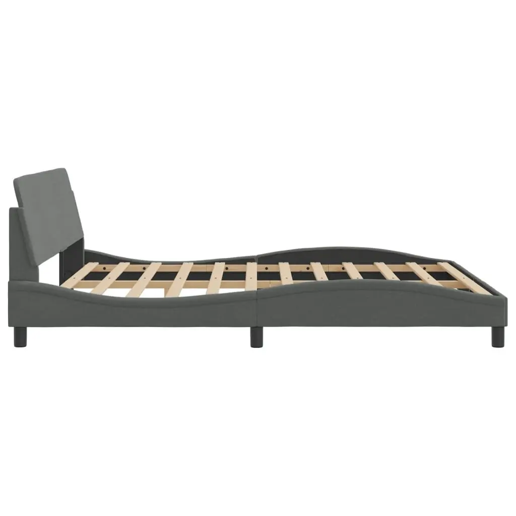 Grey Fabric King Bed Frame 180x200cm with Headboard