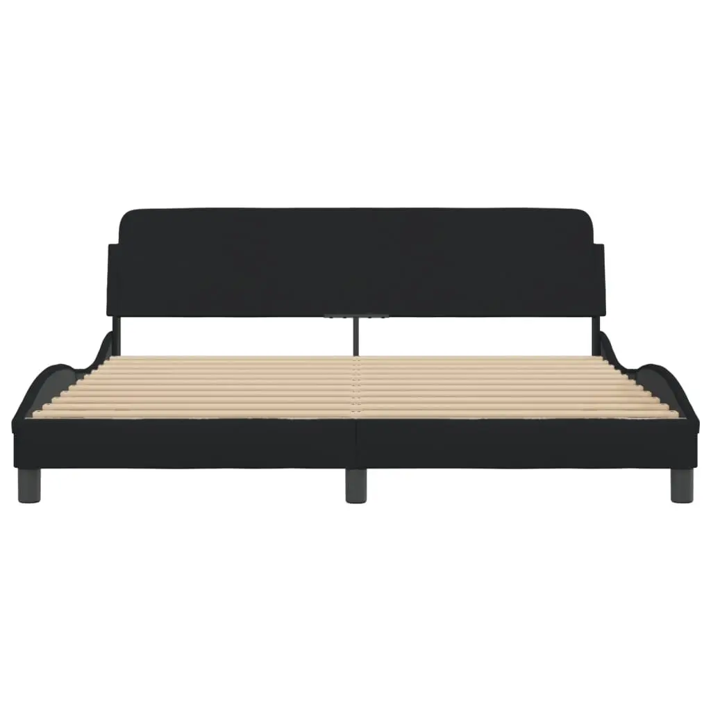 Black Fabric King Bed Frame 180x200cm