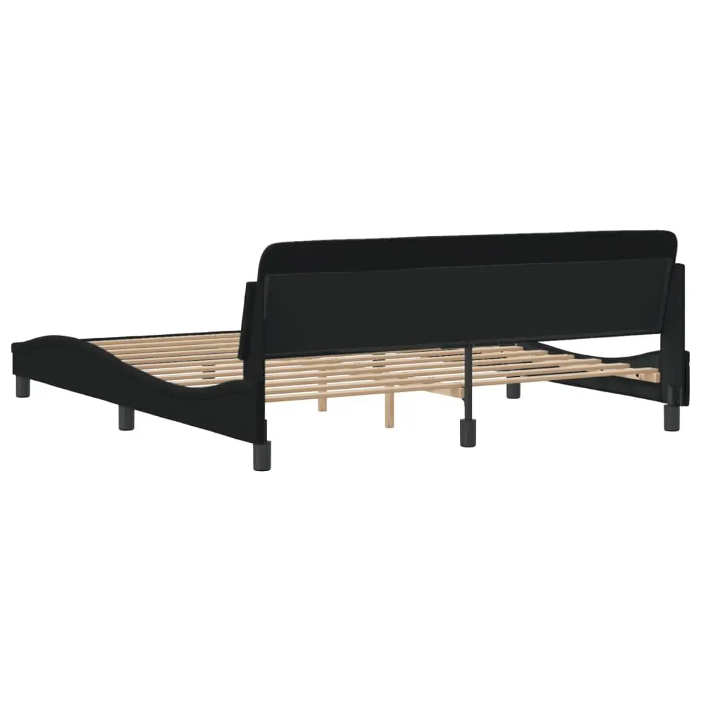 Black Fabric King Bed Frame 180x200cm