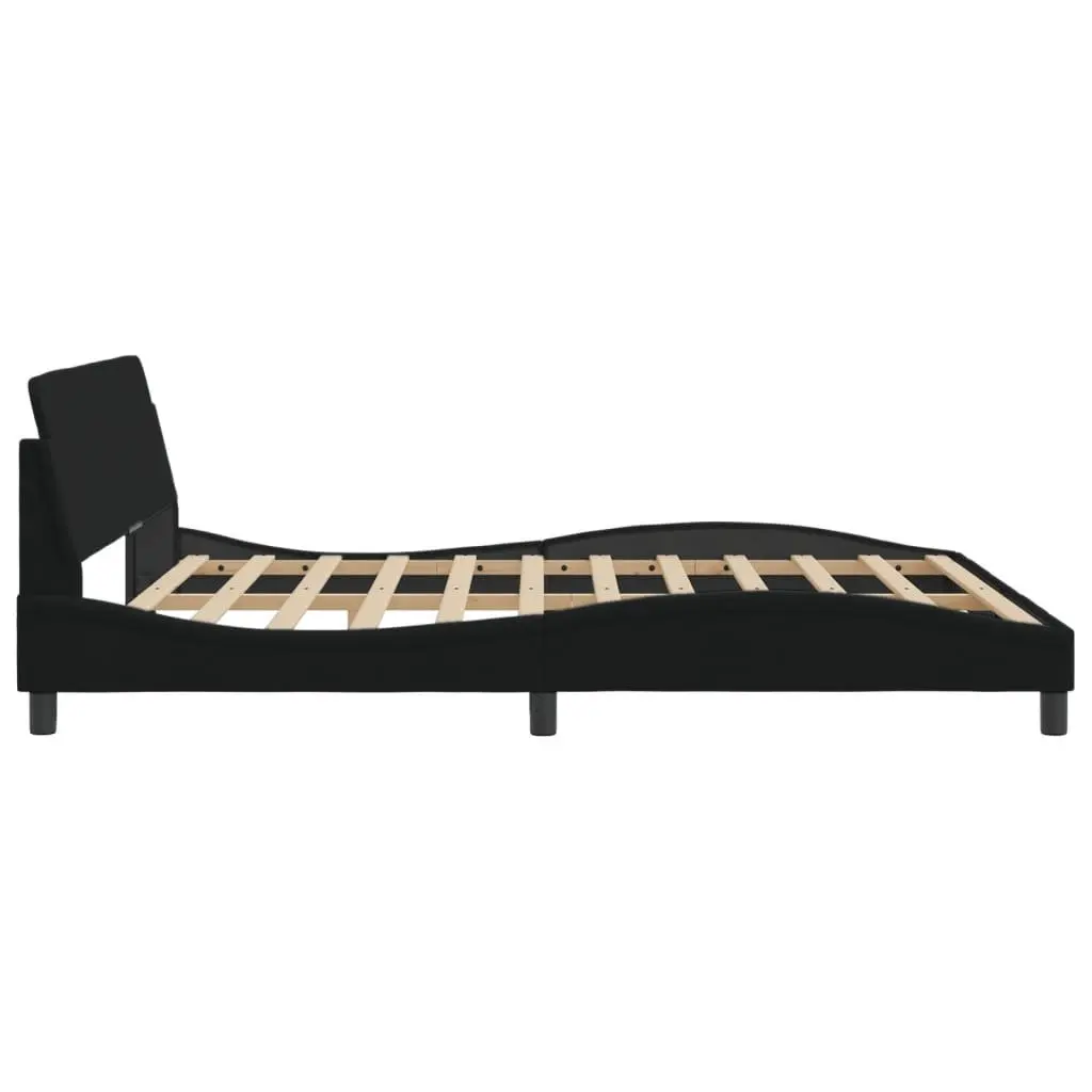 Black Fabric King Bed Frame 180x200cm