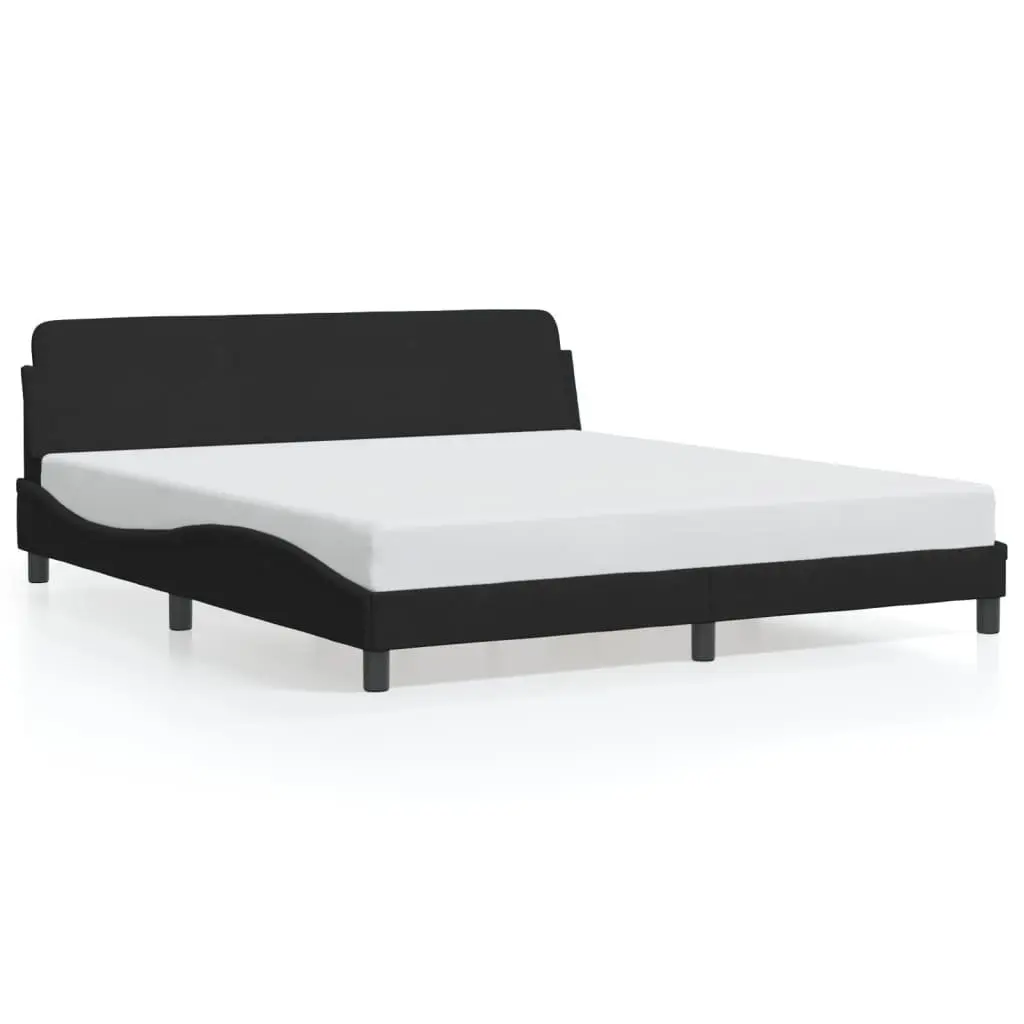 King Size Bed Frame Velvet 180x200 cm Black